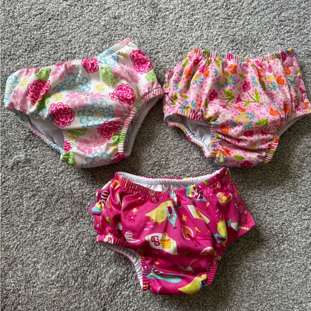 i play. Pink and Multicolor Kids Swim Diaper Covers